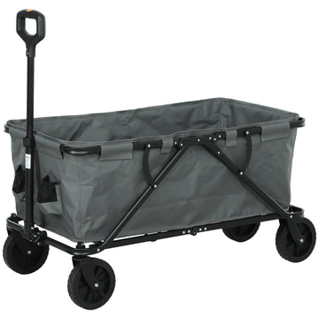Opvouwbare transportkar 160L | Kleur: Zwart, Grijs | Afmetingen: 55x100x56 cm