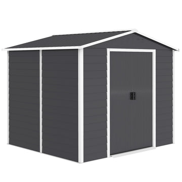 Metalen tuinschuur - Weerbestendige berging | Kleur: Grijs, wit | Afmetingen: 206x240x198 cm