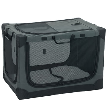 Vouwbare hondentransportbox met kussen tot 20 kg | Kleur: Groen | Afmetingen: 54x76x54 cm