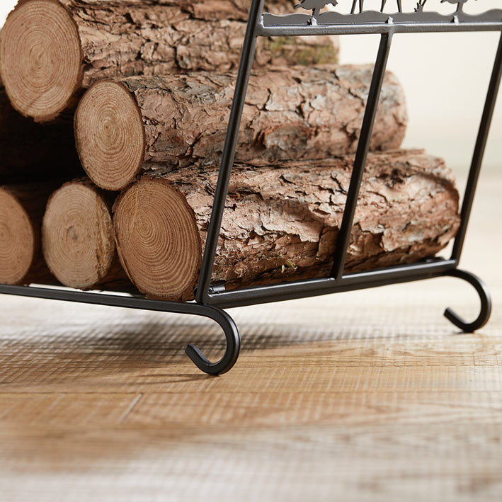 Brandhoutrek - Houthouder - Opvouwbare houtopslag - Ruimtebesparend ontwerp - Duurzaam metaal - Gemakkelijk op te bergen - 57 cm x 36 cm x 32 cm