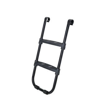 Trampolineladder met brede treden, verstelbaar, antislip, zwart, 40,6 x 7,3 cm