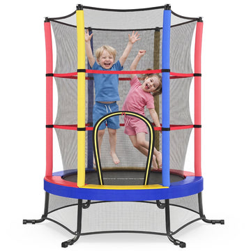 Kindertrampoline 174 cm met veiligheidsnet en randafdekking | Meerkleurig | 174x174x189 cm