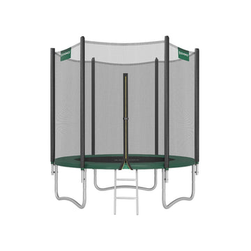 Trampoline met veiligheidsnet en ladder - verzinkt staal - 183 x 230 cm - zwart-blauw