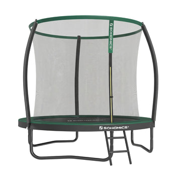 Trampoline 244 cm met veiligheidsnet | Zwart-donkergroen | 244x244x239 cm