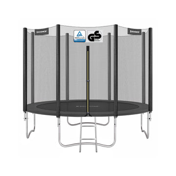 Trampoline 305 cm met veiligheidsnet en stangen 180 cm | Zwart | 305x305x256 cm