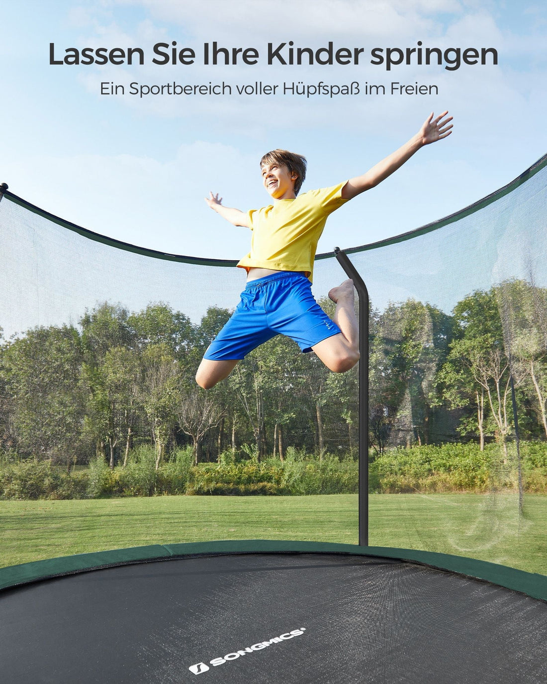10-Fuß-Trampolin mit Sicherheitsnetz – verzinkter Stahlrahmen – 305 cm