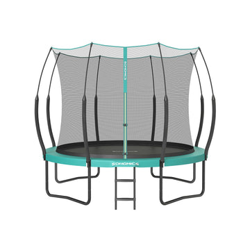 Trampoline 305 cm met veiligheidsnet – zeeblauw, stalen frame, dikke padding