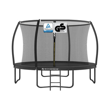 Tuintrampoline 366 cm met veiligheidsnet en ladder | Zwart | 366x366x270 cm