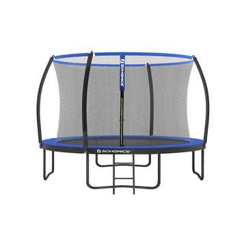 Trampoline 366 cm - Veiligheidsnet - Ladder - Gegalvaniseerd staal - Zwart-blauw - 150 kg