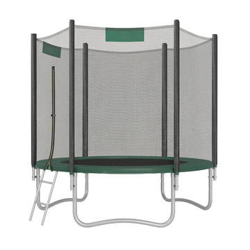 Trampoline 244 cm met veiligheidsnet voor kinderen | Donkergroen | 244x244x239 cm