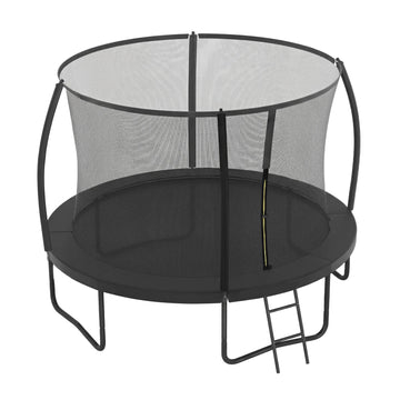 Trampoline 305 cm met veiligheidsnet, gebogen stangen | Zwart | 305x305x256 cm