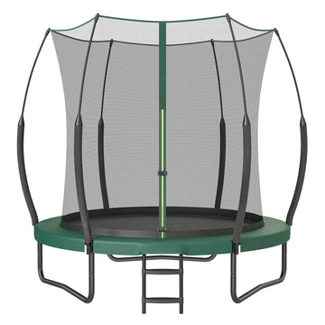 Veerloos kinderbuitentrampoline met elastische koorden | Groen | 305,1x305,1x256,1 cm