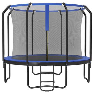 Kindertrampoline met veiligheidsnet en randafdekking | Donkerblauw | 366x366x90 cm