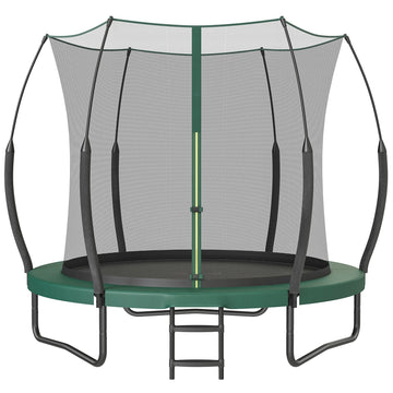 Veerloze buitentrampoline voor kinderen met elastische koorden | Groen | 366,1x366,1x270,1 cm