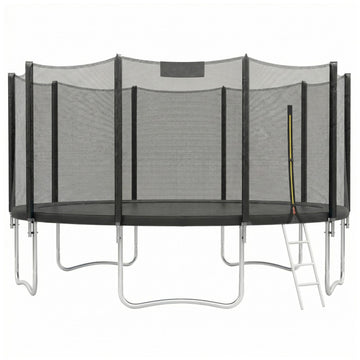 Gartentrampoline 427 cm met veiligheidsnet en randafdekking | Zwart | 427x427x270 cm