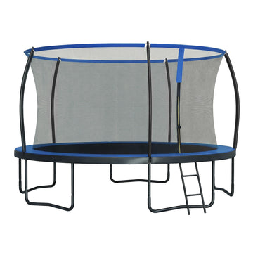 Kindertrampoline voor buiten 427 cm met veiligheidsnet | Zwart-blauw | 427x427x270 cm