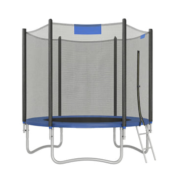 Tuintrampoline met veiligheidsnet | Zwart en blauw | 244 cm