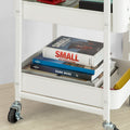 3-laags serveerwagen - zijwagen - metalen wagen - slank ontwerp - waterafvoer - verrijdbaar met remmen - 46 cm x 80 cm x 31 cm