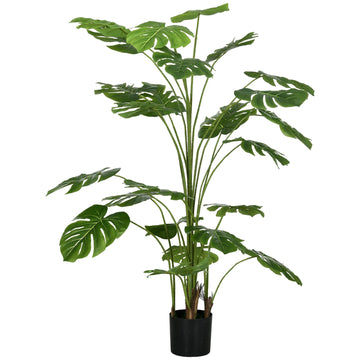 180 cm kunstplant Monstera Deliciosa met plantenpot | Kleur: Groen + zwart