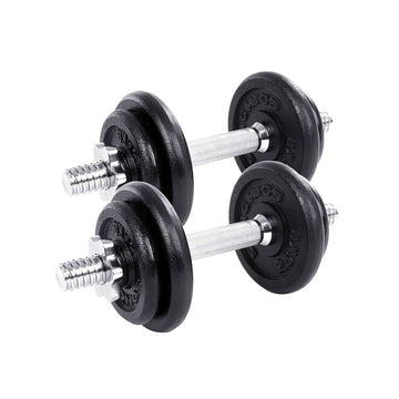 Verstelbare halterset - gietijzeren halters - hex dumbbells - fitness, zwart