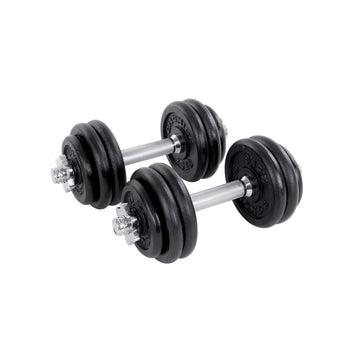 30kg verstelbare halterset - thuisgym - gewichtheffen - compact 35cm x 30mm