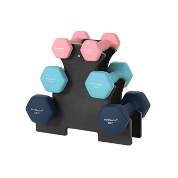 Dumbbellset - lichte gewichten - krachttraining - neopreen - 13,5 x 6,5 x 6 cm