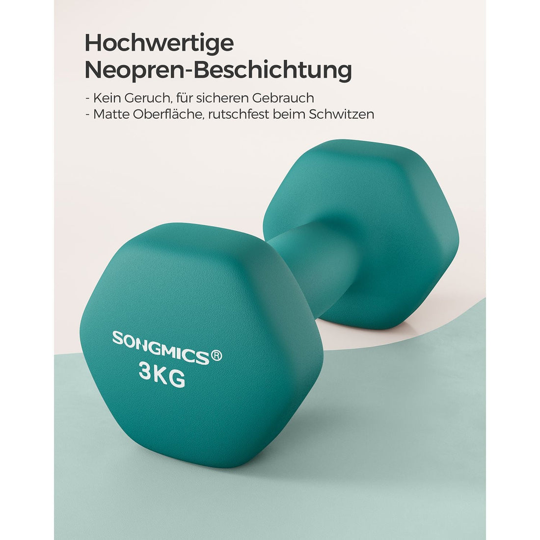 2-delige dumbbellset - gietijzer - neopreen coating - compact - 20 cm