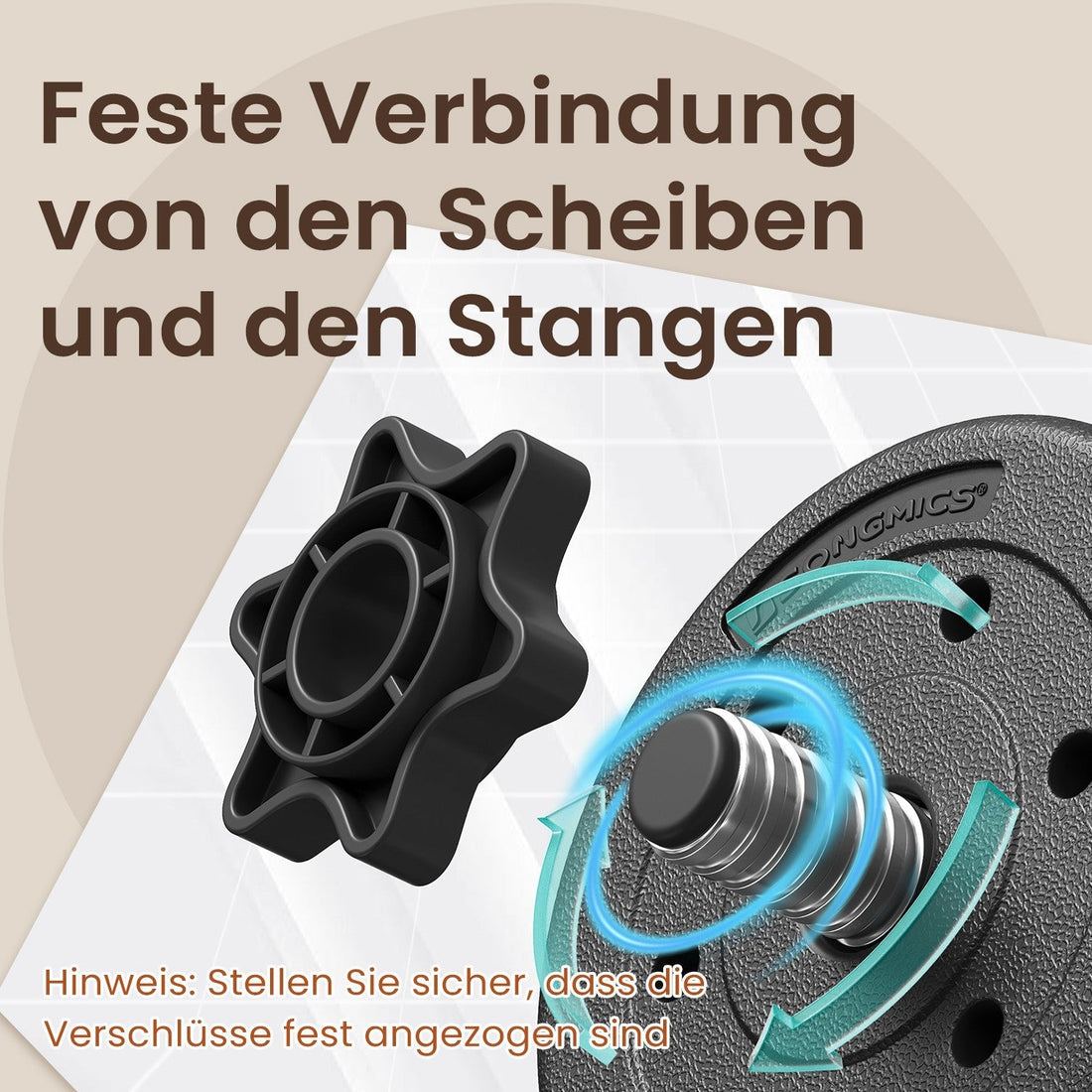 2-in-1 Halterset - Barbellset - Verstelbare Gewichten - Ruimtebesparend - 2 x 10 kg - Zwart
