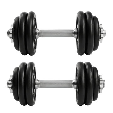 Gietijzeren halters 2 x 15 kg | Zwart