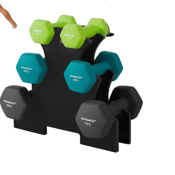 Neopreen halterset - lichte gewichten voor thuisgym - 1, 2, 3 kg - groen/grijs
