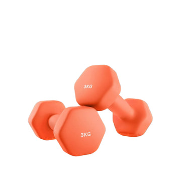 Halterset - fitnessgewichten - neopreen coating - 2 x 1 kg - oranje