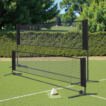 Badmintonnet 300 cm, in hoogte verstelbaar en volleybalnet | Zwart | 300x103x155 cm