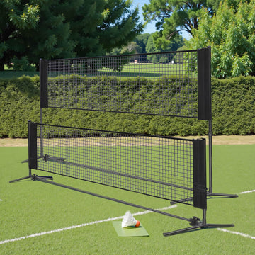 Badmintonnet 400 cm in hoogte verstelbaar volleybalnet | Zwart en blauw
