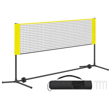 Badmintonnet met verstelbare stangen | Zwart-geel | 300x103x155 cm