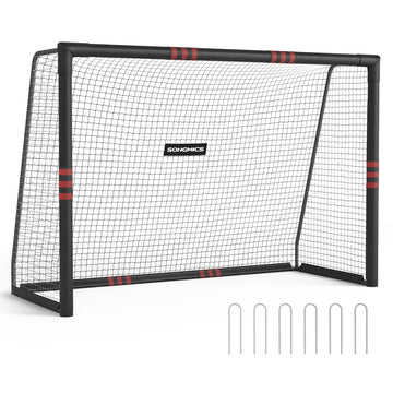 Voetbaldoel van staal met PE-net | Zwart | 300x120x200 cm