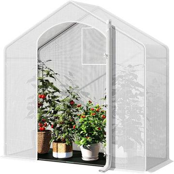 Foliekas met stalen frame, deur en raam | Wit | 200x80x200 cm
