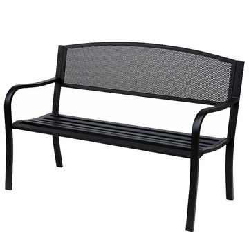 Tuinbank voor 2 personen - Zwarte stalen tuinbank | Kleur: Zwart | Afmetingen: 127x60x87 cm