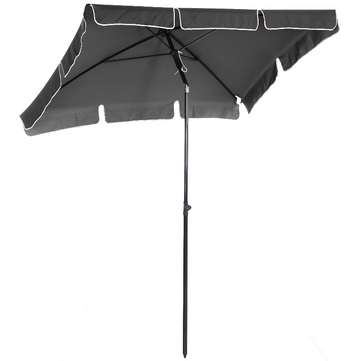 Parasol balkon en tuin | Kleur: Grijs + zwart | Afmetingen: 125x200x235 cm