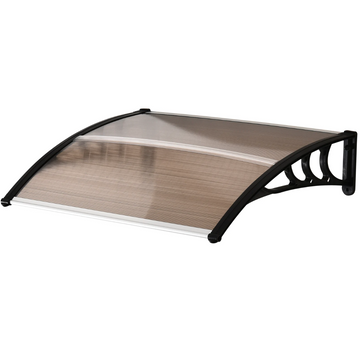 Deurafdak van polycarbonaat | Kleur: Bruin/zwart | Afmetingen: 80x100/120x23 cm