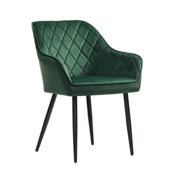 Eetkamerstoelen met armleuningen, 2 stuks, fluweel, metaal, groen/grijs, 62,5 x 60 x 85 cm