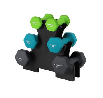Halterset - 6-delig - met standaard - 2 x 1 kg, 2 x 2 kg, 2 x 3 kg
