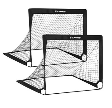 Voetbaldoelen voor kinderen, set van 2, pop-up, zwart/rood, 120 x 80 x 80 cm