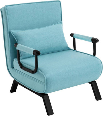 3-in-1 slaapfauteuil met verstelbare rugleuning van linnen | Blauw | 65x78x75 cm