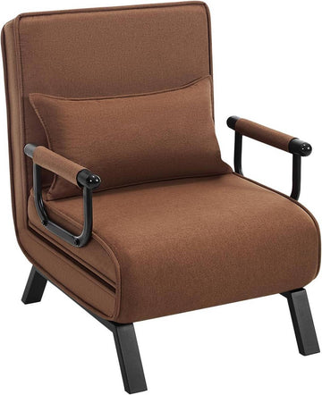 3-in-1 slaapfauteuil met verstelbare rugleuning, linnen | Bruin | 65x78x75 cm