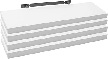Set van 4 wandplanken zwevende boekenplanken | Wit | 90x22.9x3.8 cm