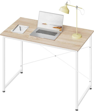 Bureau met metalen frame van houtmateriaal | Lichte eik | 100x50x75 cm