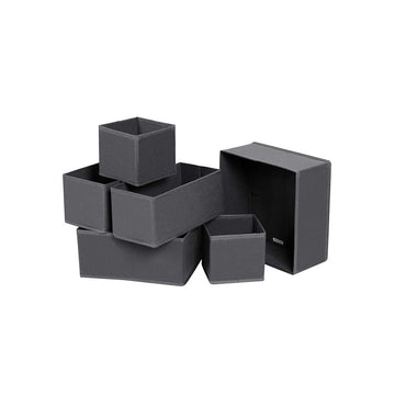 Lade-organizers, set van 6 - opbergdozen voor ondergoed - grijs - 28 x 28 x 13 cm