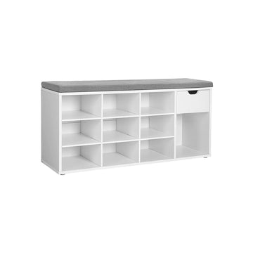 Schoenenbank met kussen - Schoenenopberger - E1-spaanplaat - 104 x 30 x 48 cm