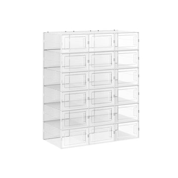 18-delige schoenendozen set - transparante opbergboxen 33,3 x 23 x 14 cm