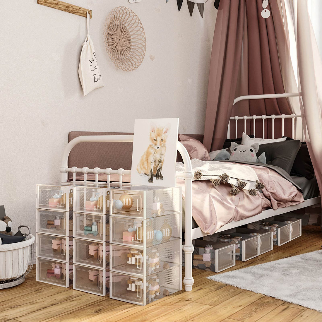 18-delige schoenendozen set - transparante opbergboxen 33,3 x 23 x 14 cm